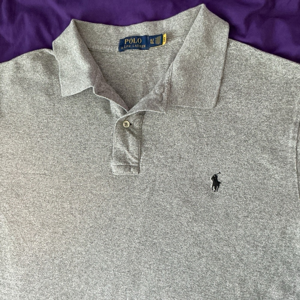 Polo Ralph‎ Lauren Men's XLT Big & Tall Gray Polo Shirt 100% Cotton